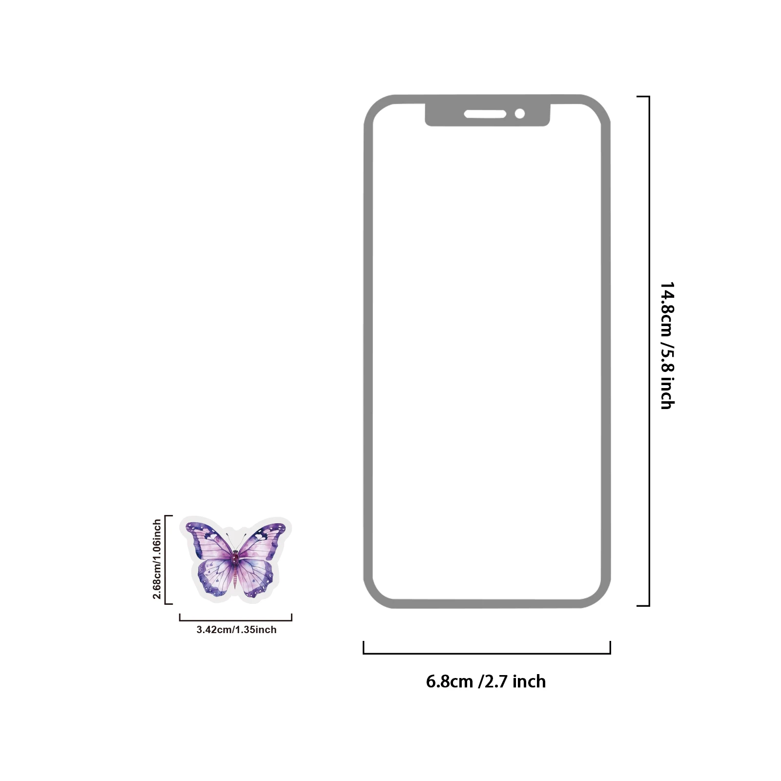 Etori Life Dancing Watercolor Colorful Butterfly Stickers 50Pcs Multi-Color Gradient Three-Dimensional Texture Journal Decoration Laptop, DIY Material, Phone Stickers, Photo Album, Desk Decoration Accessories, Handmade Scrapbook Supplies, Gift Paper Bags, Vintage Party, Toy Stickers