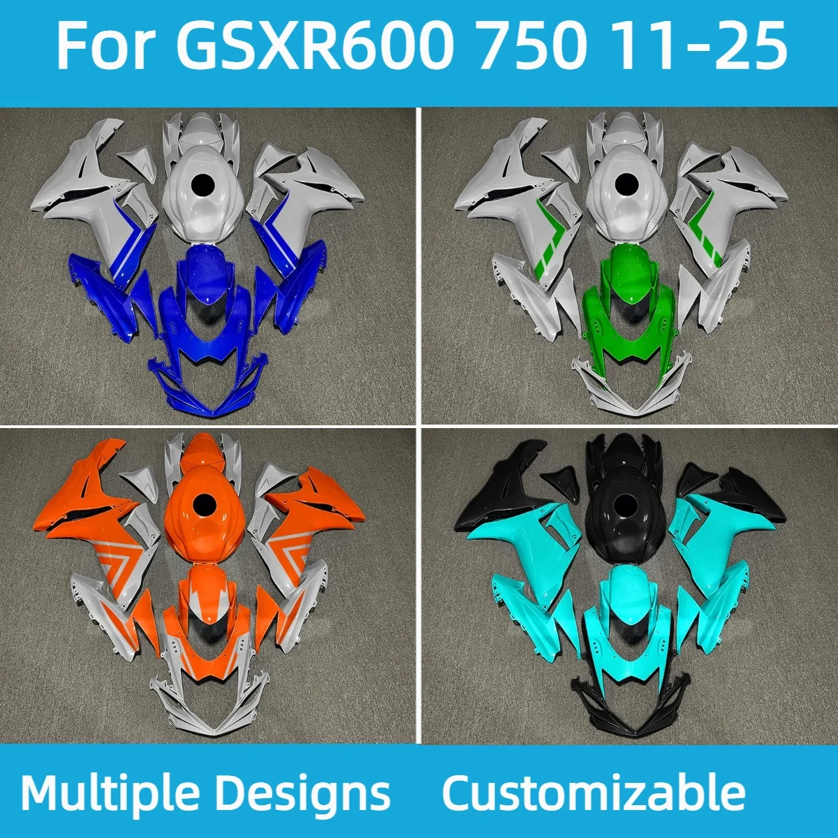 ABS Fairings Bodywork for GSX-R600 GSX-R750 2011-2025 600 750 Injection Molded Full Kit Cowling Panels Complete