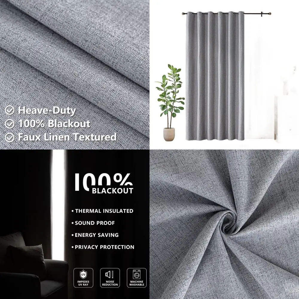 

Термоизолирующие шторы с люверсами, светло-серые, 90 дюймов, комплект из 2 панелей для гостиной и спальни, для обеспечения конфиденциальности и блокировки света