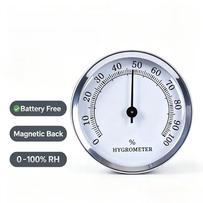 57mm Hygrometer Mechanical No Battery Portable Accurate Durable Indoor Outdoor Humidity Meter with Magnetic