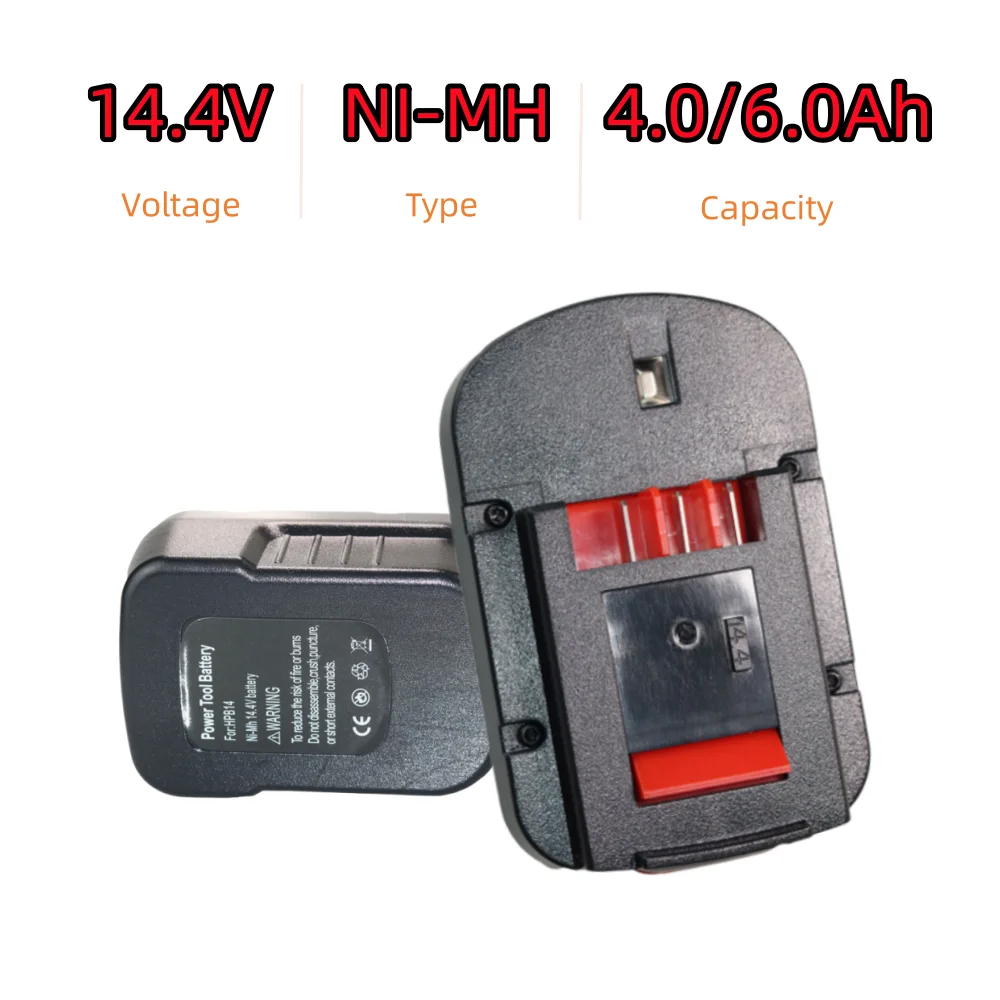 14.4V 4000/6000mAh Ni-Mh Rechargeable Tool Battery for Black&Decke FSB14 FS140BX 499936-34