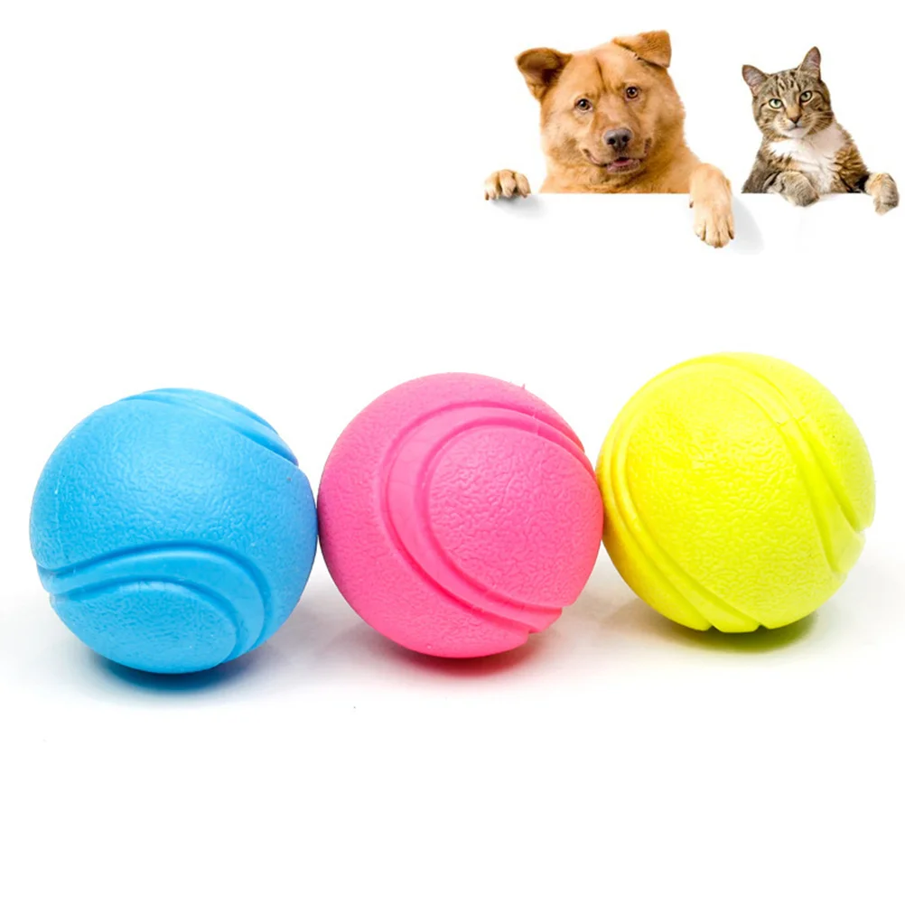 

Dog Chew Ball 4.5cm Durable Tennis Ball Shape Teeth Cleaning Obedience Training Pet Chew Balls Sound Knot Pet
