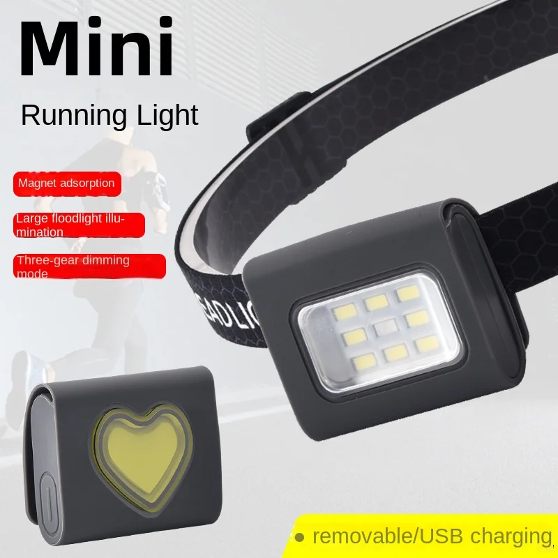 Outdoor Sport Running Lights COB LED Night Running Flashlight Warning Lights USB Charge Chest Lamp Safety Jogging Flashlight