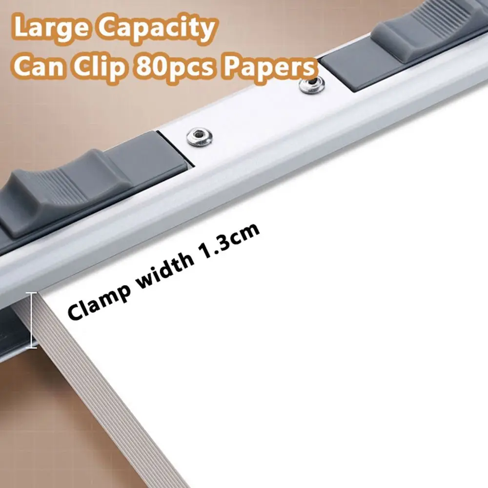 Practical Aluminum Alloy Newspaper Clip Hangable Wall Mounted Test Paper Clamp Poster Hanger School Office