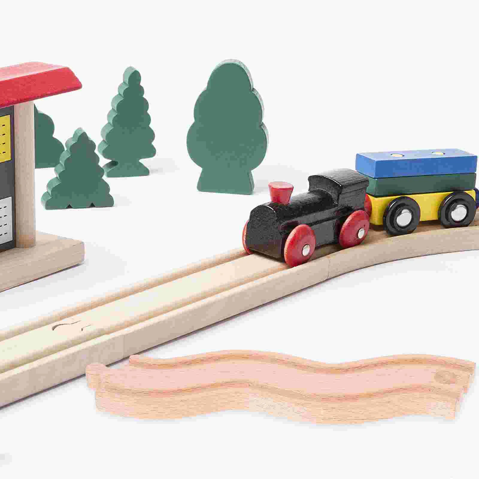 Train Bulk Track Wooden DIY Tracks Woody Toy Trainsp Railway Playthings Accessories for