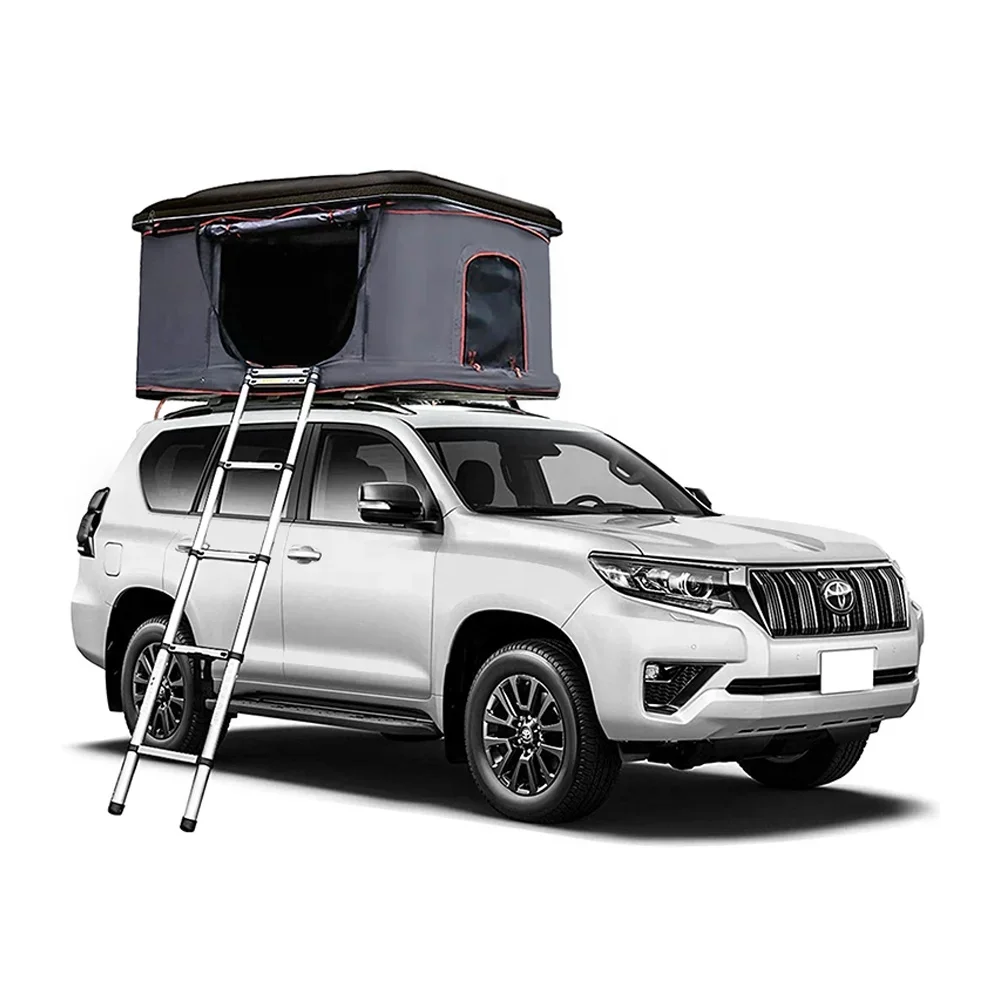 Camping Aluminum Rooftop Tent Car Triangle Clamshell Hard Shell Roof Top Tent For Outdoor Hiking Top Roof Car Tent 4 Person