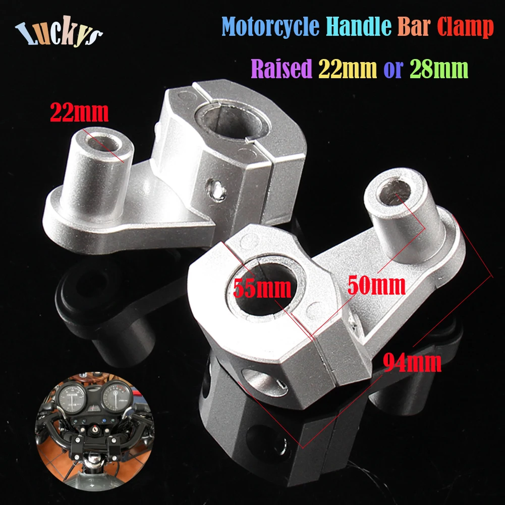 Motorcycle Bar Clamps Raised Handlebar Handle Bar Risers For 22MM 7/8\