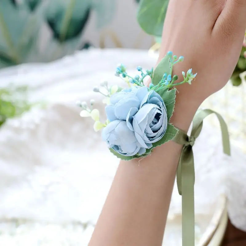 バラの花の形をしたブレスレット,エレガントな結婚式のアクセサリー,花嫁介添人のための,花のデザイン