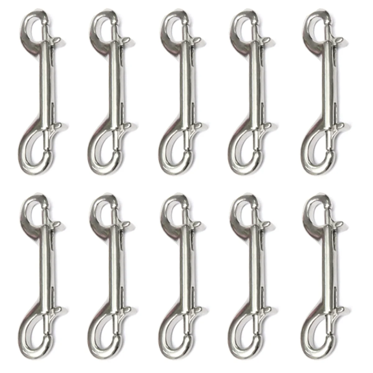 Double Ended Bolt Snap Hook, 10 Pack 3-1/2 Inch Double End Trigger Snaps Metal Clips for Diving, Dog Leash