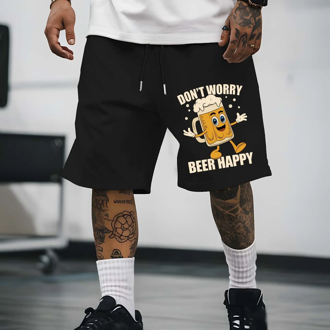 Careless Beer Happy New Men's Summer Outdoor Sports and Leisure Shorts. Multi Functional American Fashion Trend Exterior Shorts