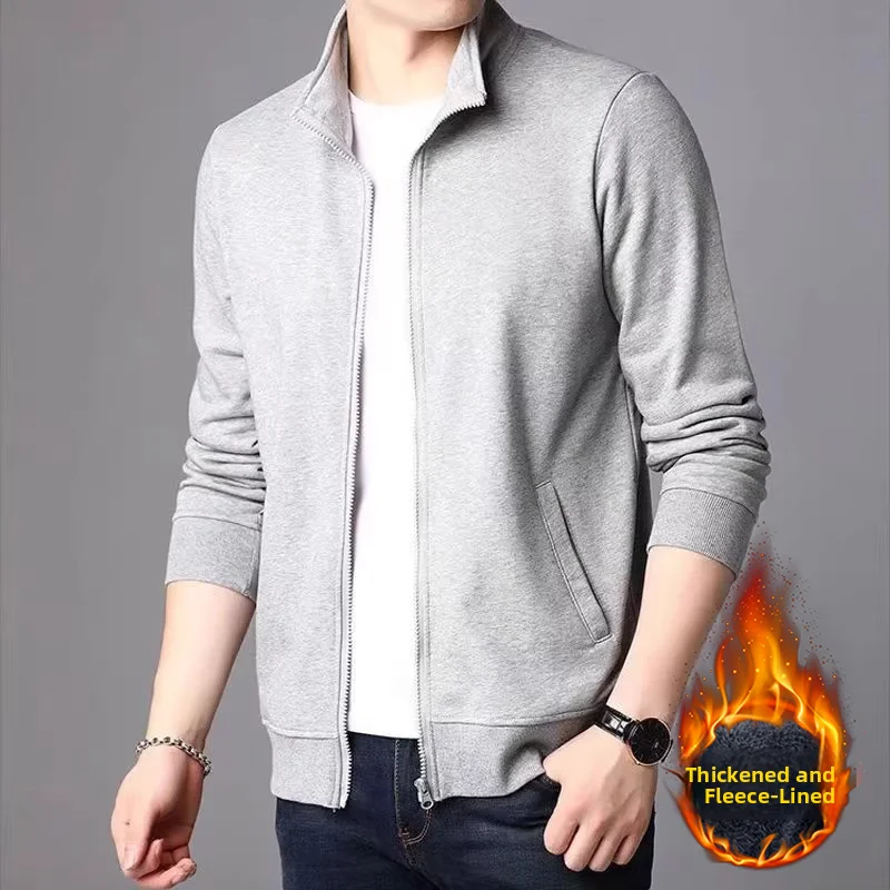 

Men's Open Cardigan Fce Lined Casual Loose Work Jaet Stand Collar Spring Autumn Wear Comfortable Breathable PU Material