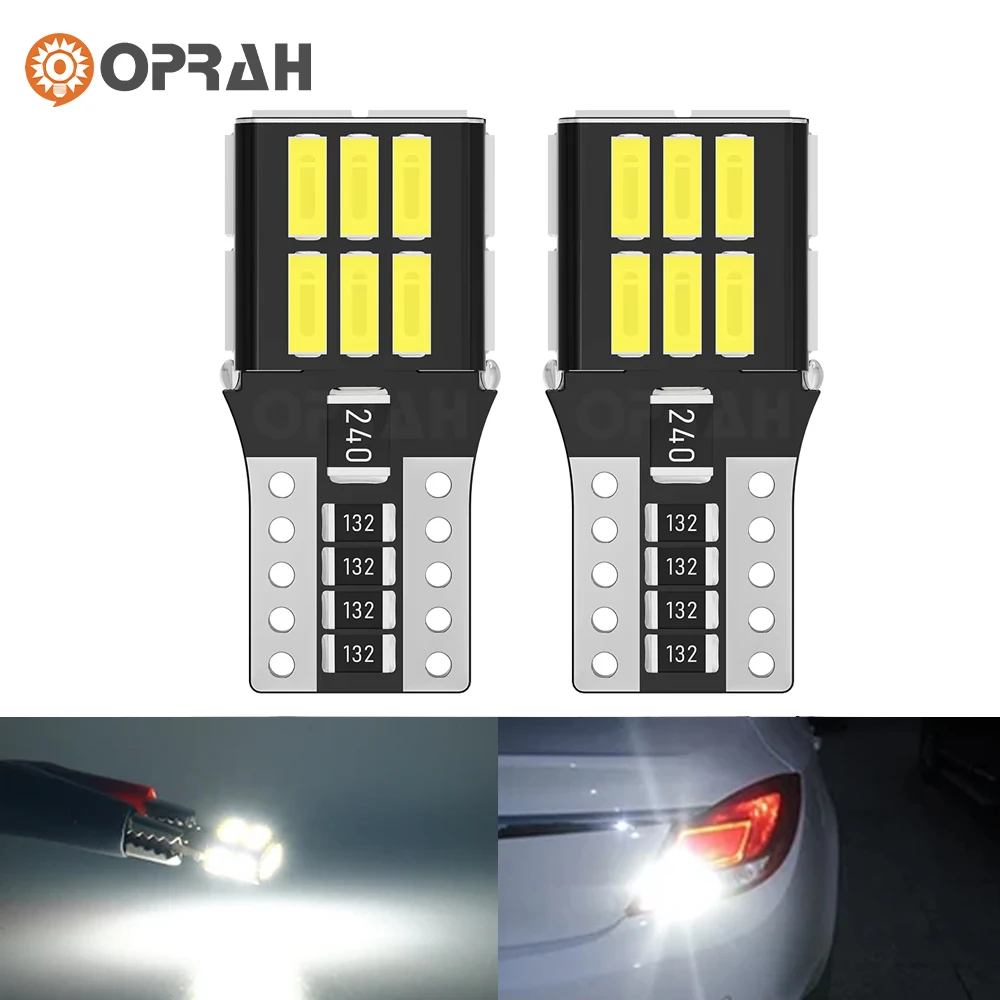 

Oprah 2PCS T10 W10W W5W Canbus Light Bulbs Super Bright 4014 24SMD Stop Car Tail light interior Dome Lights White for Audi BMW