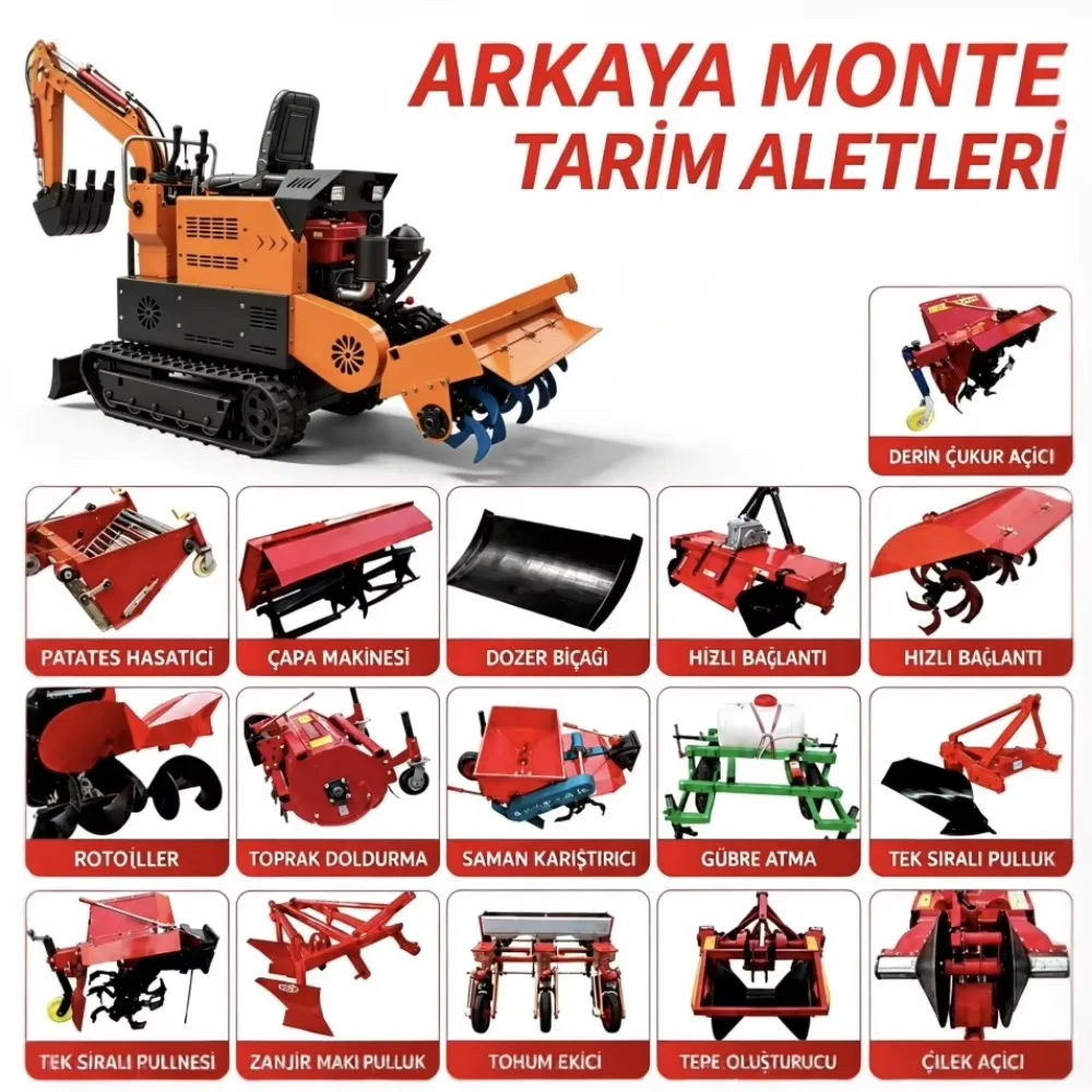 Agricultural Mini Digger Tiller Machine with Rotary Blade for Orchard Row Farming Greenhouse Soil Loosening and Cultivation