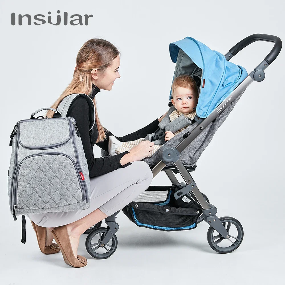 Insular Brand Baby Nappy Changing Bags Large Capacity Maternity Mummy Diaper Backpack Baby Stroller Bag Portable Mother Backpack