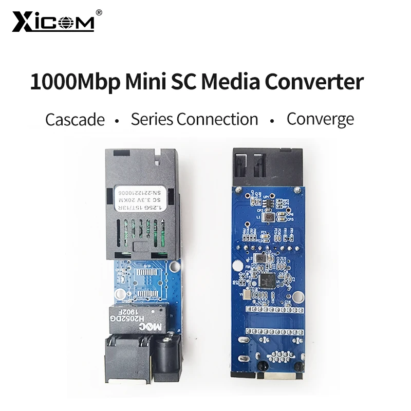 Imagem -04 - Mini sc Gigabit Óptica Media Converter a b 1f1e Pcba Board Singlemode Simplex Interruptor de Fibra 100 m 1000m Pares