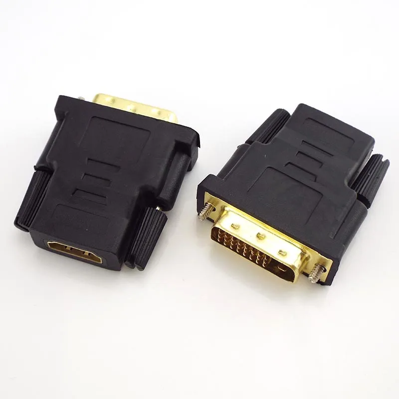 Female Converter To DVI 24+1  Male DVI to HDMI-compatible Adapter Support 1080P For HDTV Projector Gold Plated Adapter D6