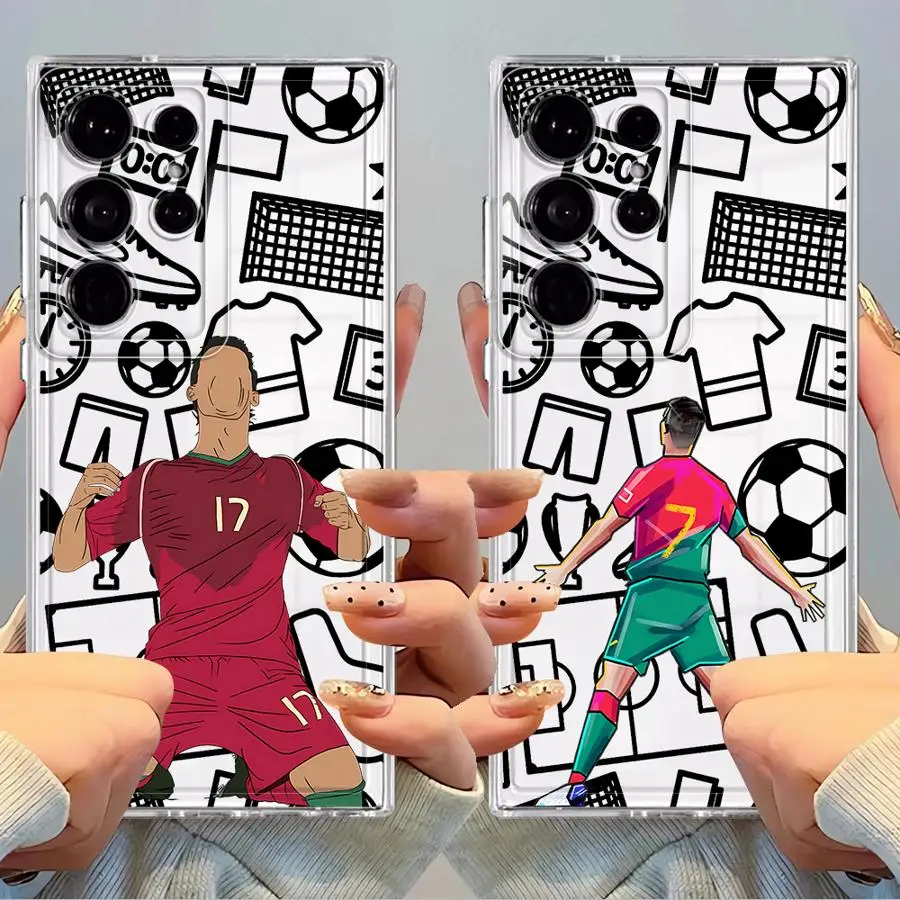Cool Sports Football Cartoon Soft Phone Cover Case for Samsung Galaxy S22 FE S21 S25 Edge S24 S20 Plus S23 Ultra Note 20 Ultra