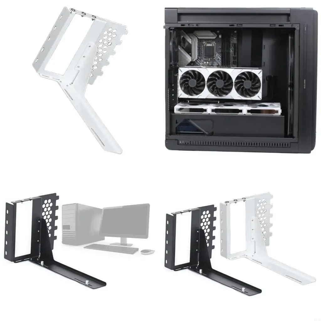 

4X7E Vertical GPU Mounting Bracket Heavy Duty Metal Construction For Two Slot Cards