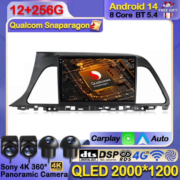 

Android 14 Car Radio For Hyundai Sonata 7 LF 9 2014 - 2017 Multimedia Stereo Video Player Carplay Auto GPS Navigation 4G WIFI BT