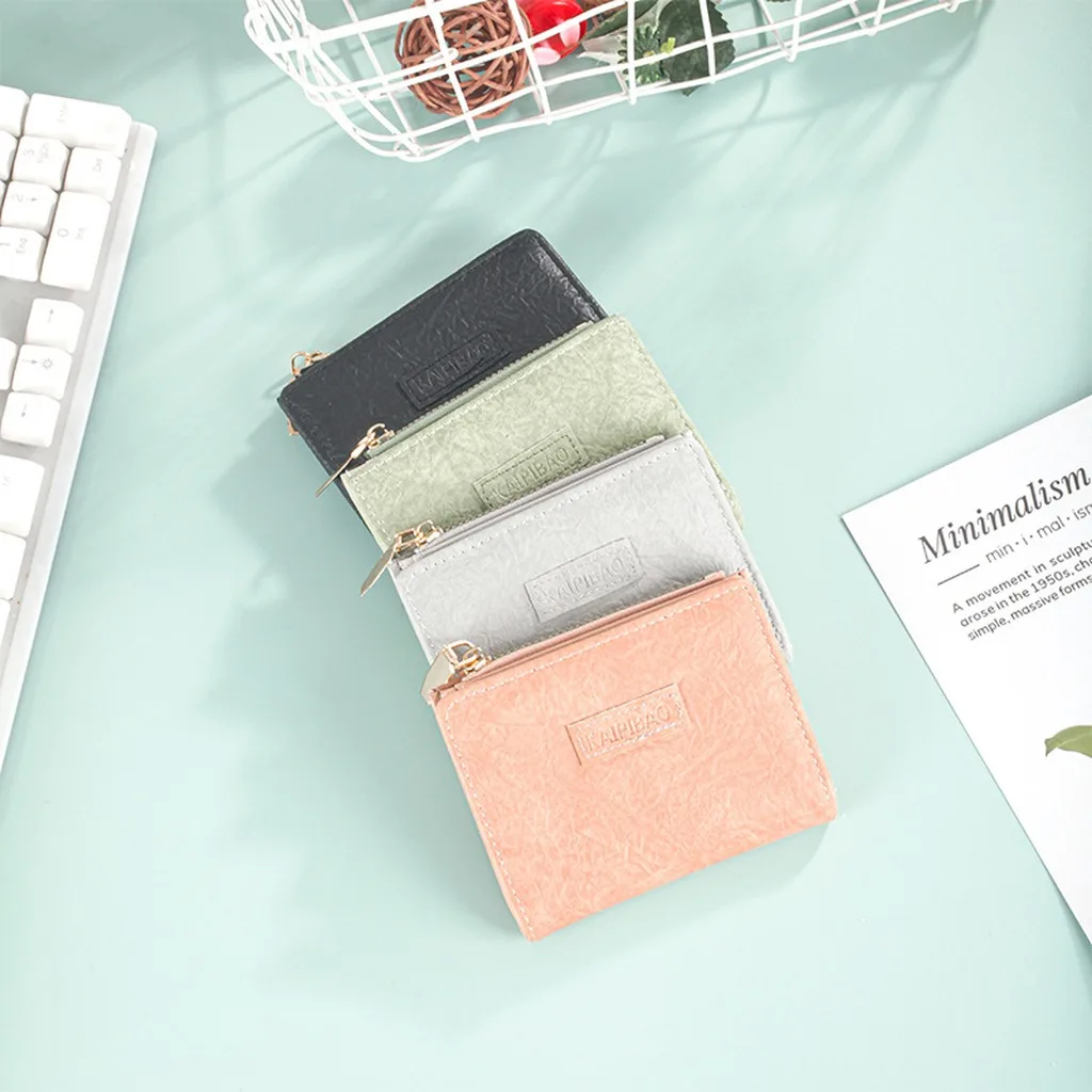 Card Holder Foldable Document Holder Women'S Short Wallet Compact Multi-Card Slot Purse For Daily Casual Use Travel Storage