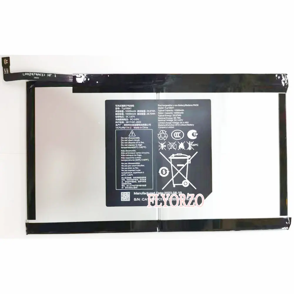 

TLP100A1 Original Replacement Battery For ALCATEL TCL 10000mAh 3.87V 1ICP3/99/114-2