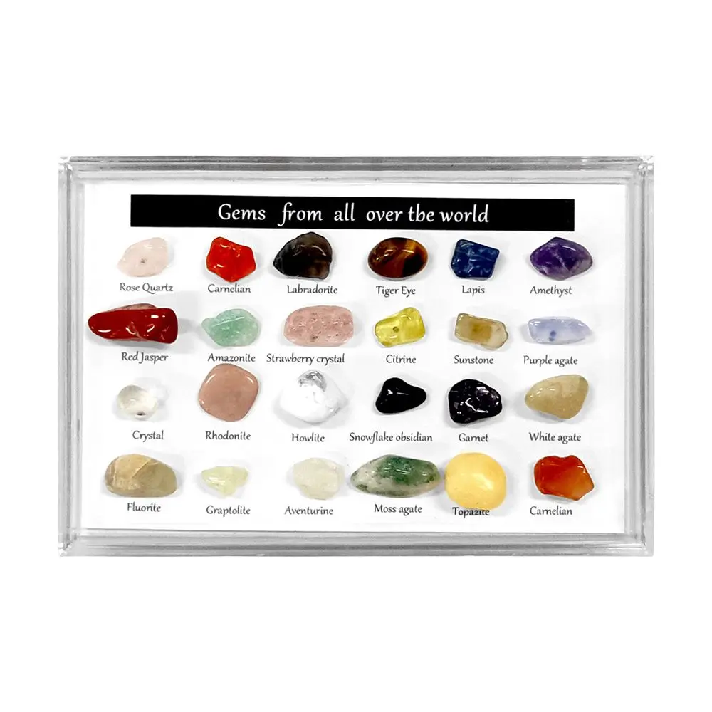 Gemstones Geography Teaching Decoration Mineral Specimens Quartz Samples Gems From All Over The World Healing Crystal