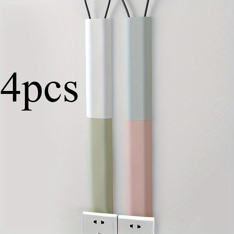 4pcs Self-Adhesive Cable Holder Wall Duct Cover Cable Duct Cable Tie Fastener Wire Holder Storage Clamp Organizer