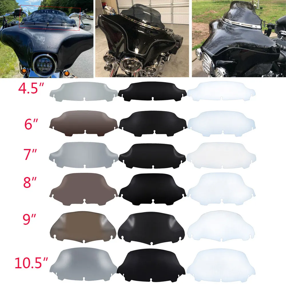 

4.5-10.5" Motorcycle Fairing Windscreen Windshield Wind Deflector For Harley Touring Electra Street Glide Ultra Limited 96-2022