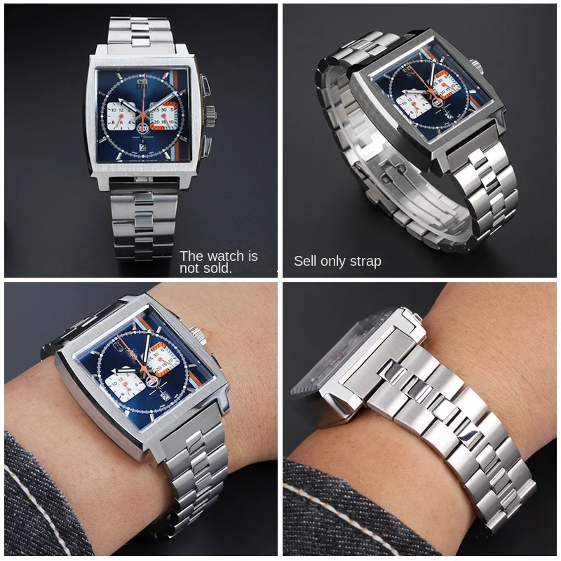 For TAG Heuer watch band Monaco CBL2111/2115/2113/21180 CAW2111 men's Solid metal watch strap Stainless steel bracelet 22mm