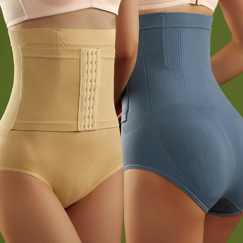 Nine-Button High-Waist Tummy Control Panties for Women Thin Postpartum Belly Shaping Breathable Waist Cincher Butt Lifter