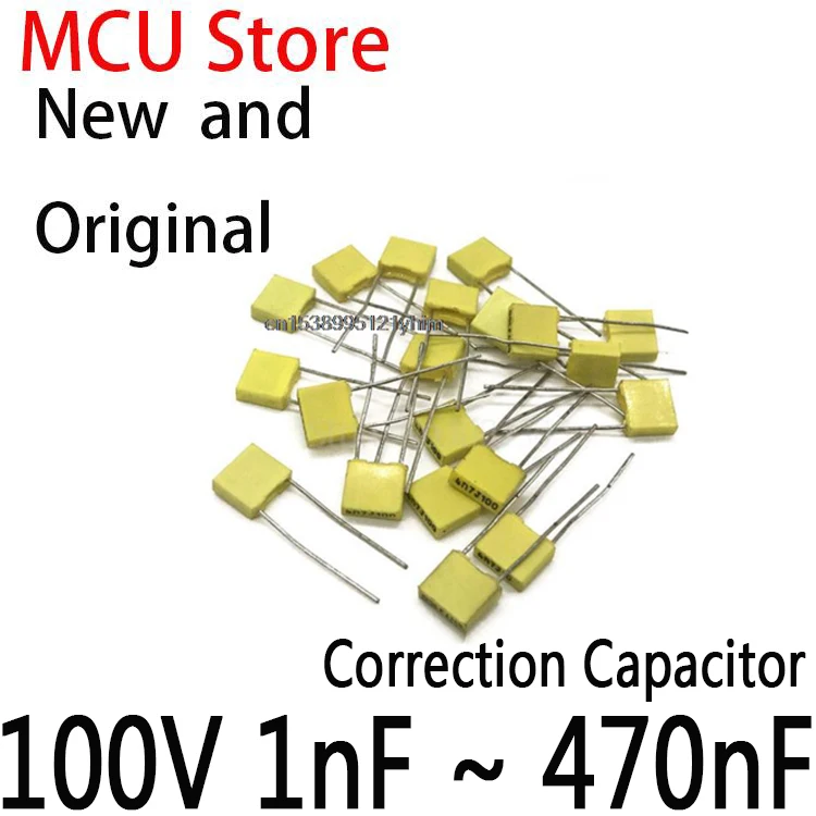 

1000PCS Polypropylene Safety Plastic Film 100nf 220nf 10nf 47nf 22nf 1nf 0.47uf 0.1uf Correction Capacitor 100V 1nF ~ 470nF