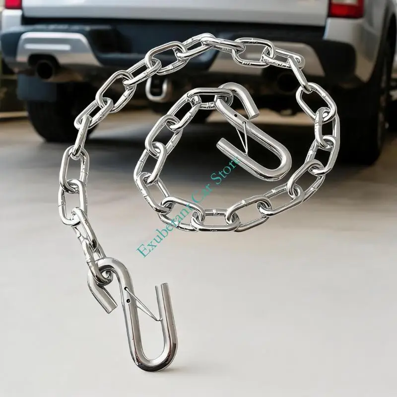Towing Safety Chain with 1 Meter Coated Metal Chain and Hook for Trailer Connection, Utility Transport Support and Secure