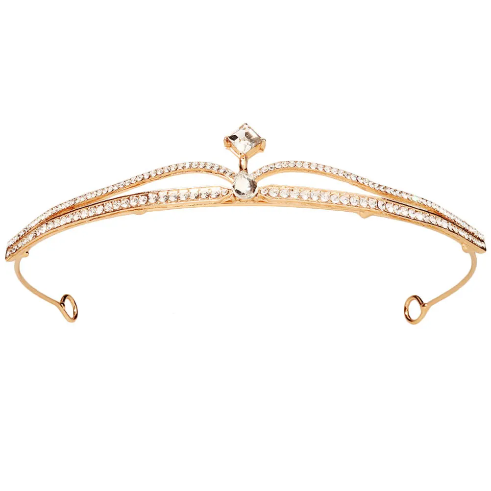 

Корона невесты, элегантная свадебная тиара со стразами, свадебный головной убор, вечерние тиара, блестящая свадебная корона Тара для девочек