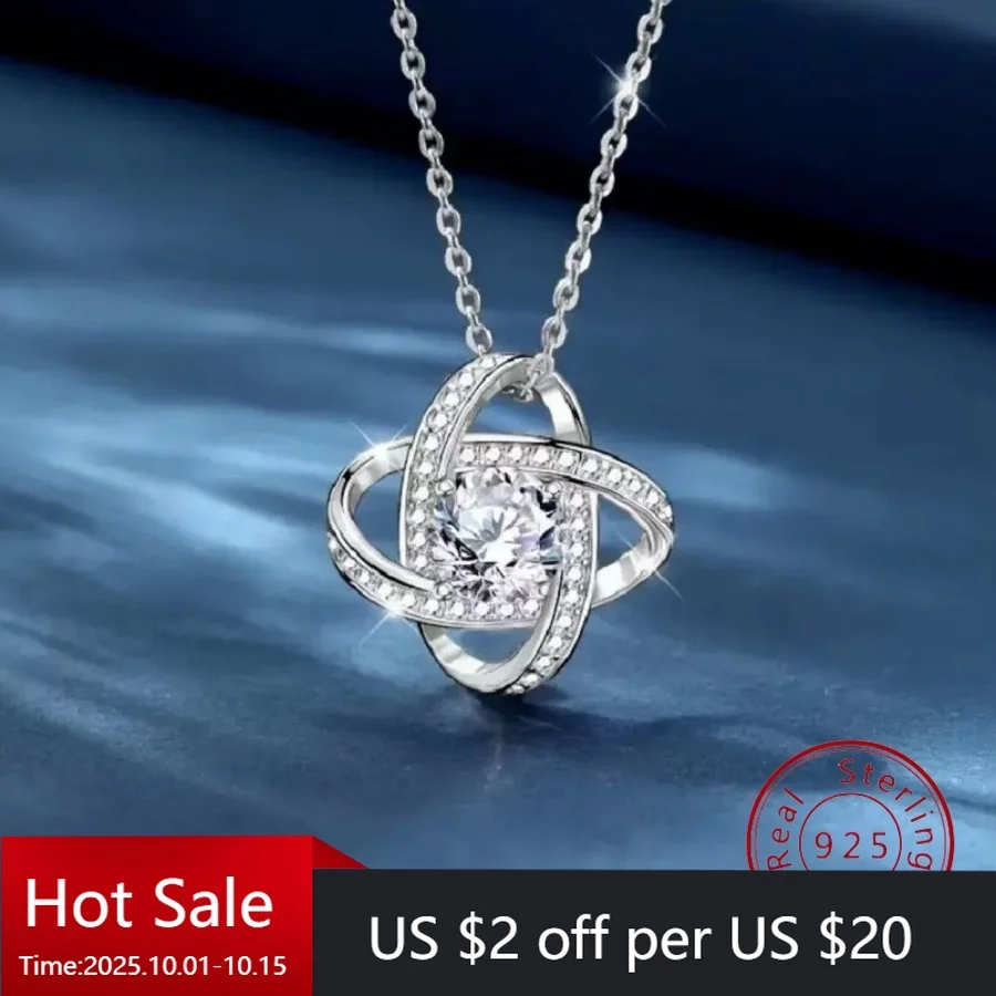 

Trending S925 Sterling Silver Four-Leaf Clover Necklace Fashionable European-Style Silver Jewelry Necklace