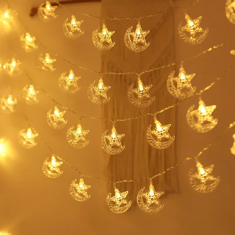 1.5/3M Eid Mubarak LED Star Moon Light String Home Islamic Muslim Festival Party Ramadan Kareem Decoration Eid Al-Adha Supplies 5