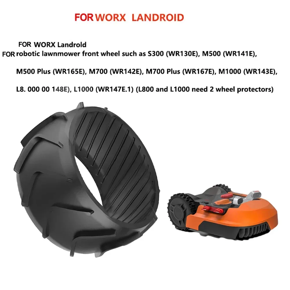 Wheel Protector For Worx Robot Mower Front Wheel M500/plus M700/ M700 Plus M1000 S300 L8 L1000 85*44mm Rubber Protector