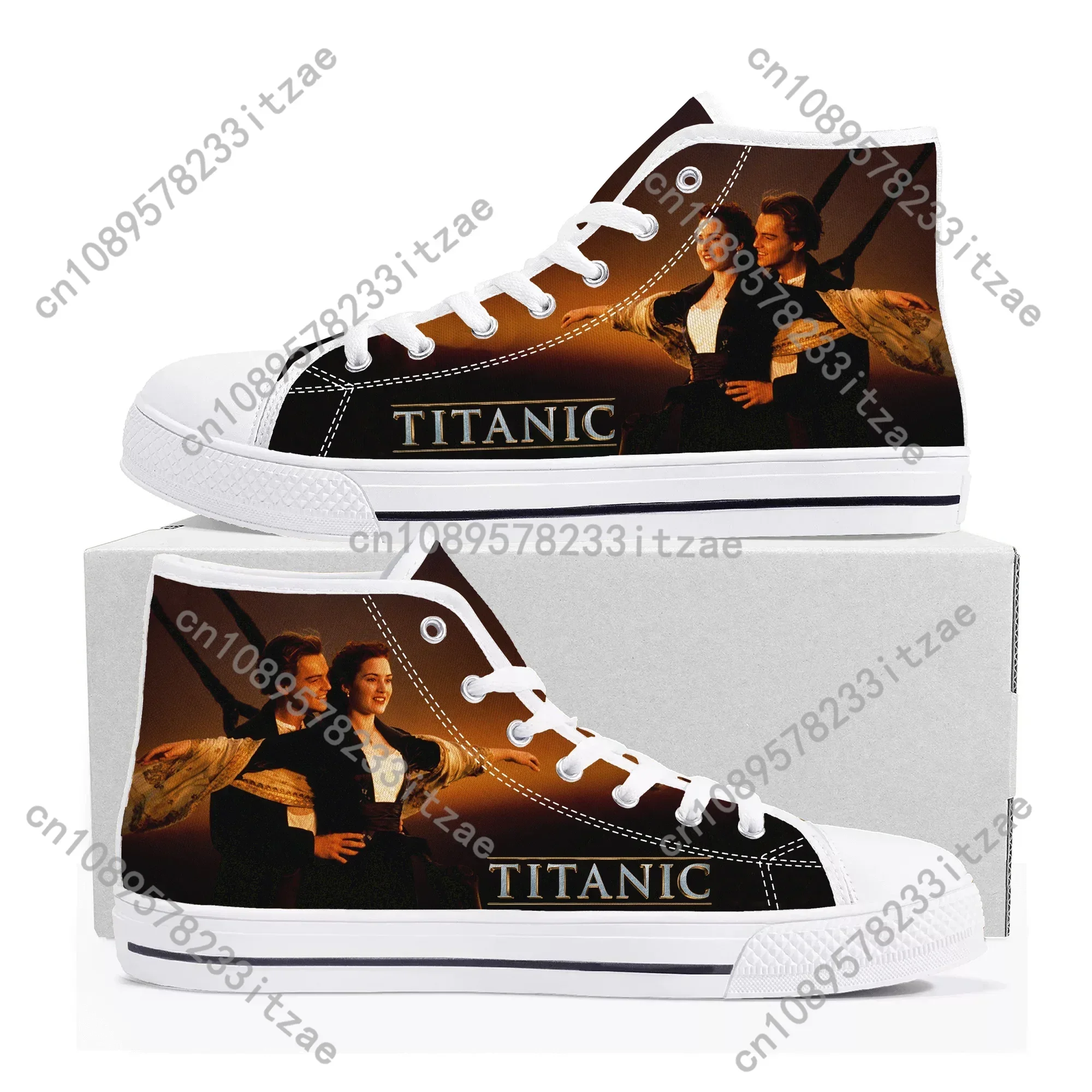 تيتانيك الفيلم الكلاسيكي عالية الجودة أحذية رياضية عالية الجودة رجل إمرأة مراهق قماش حذاء رياضة عادية مخصص الأحذية تخصيص الأحذية #2