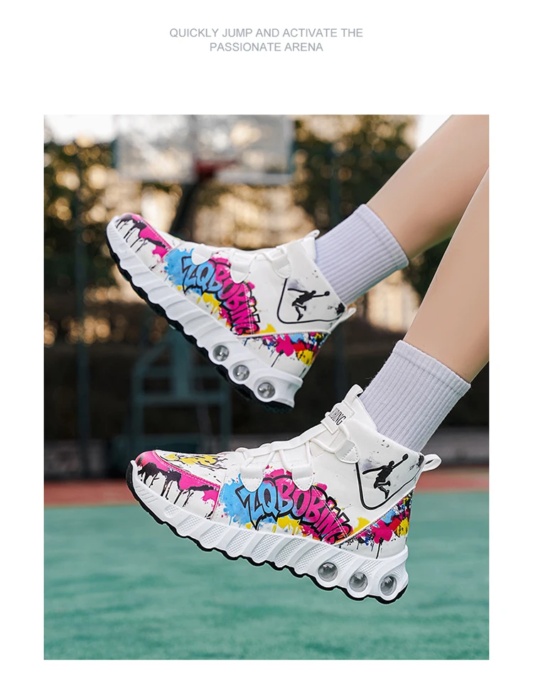 Frühling und Herbst Neuer Stil Farbblockierende Trendige Laufschuhe, Übergrößen Herrenschuhe, High-Top Dicksohlige Freizeitschuhe, Vielseitige Sportschuhe – Detail 22