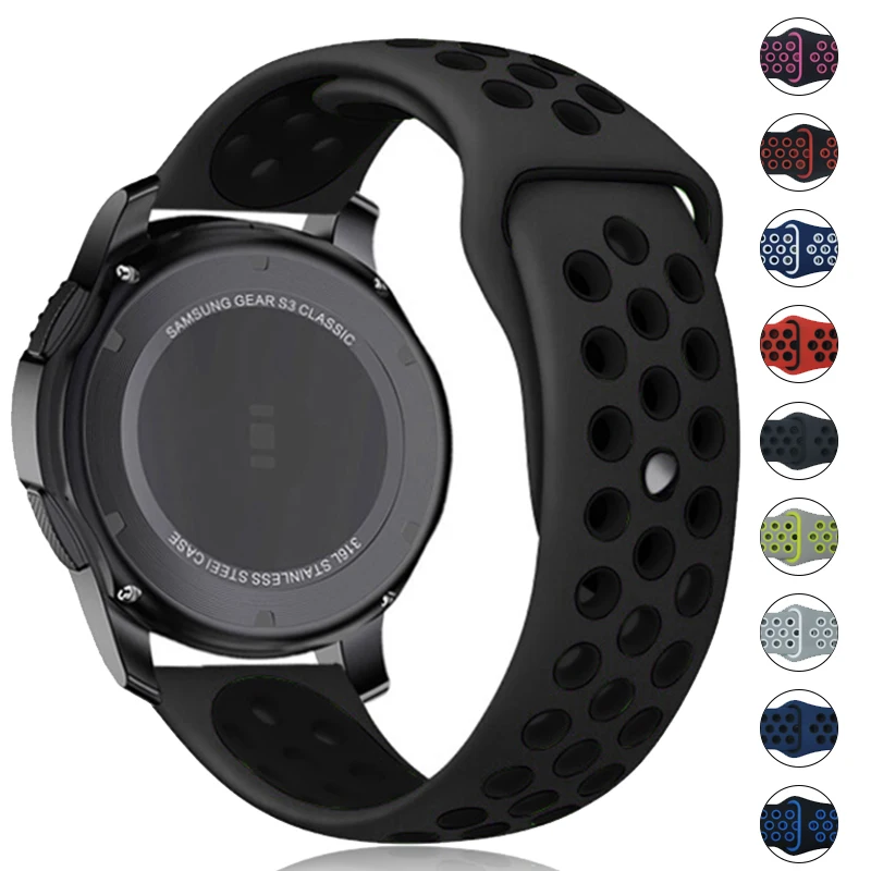 Correa de reloj de 20mm 22mm para Samsung Galaxy Watch 6 5 4 3 Classic 47mm 43mm Pro 45mm 40mm 44mm pulsera de silicona Huawei GT/3/2