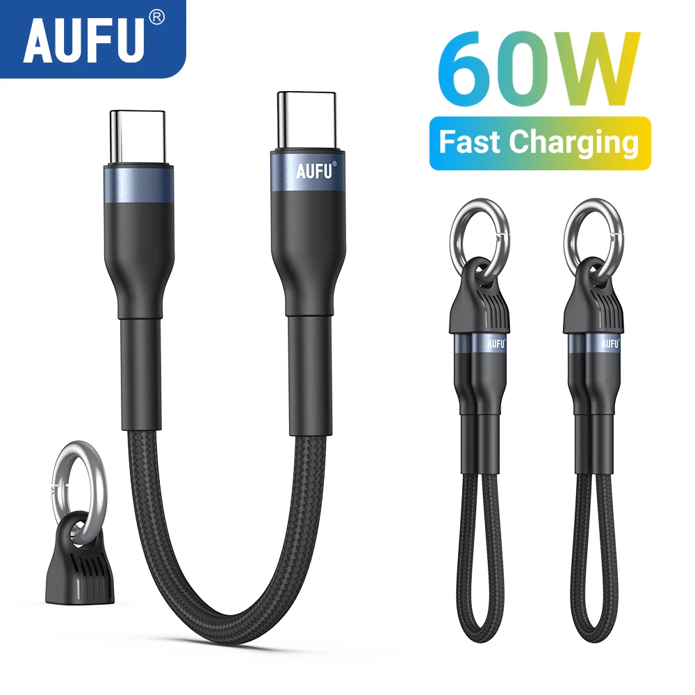 

AUFU PD 60W USB C to Type C Cable For iPhone 16 15 Fast Charging Data Wire For Huawei Xiaomi Samsung Laptop Type C Short Cable