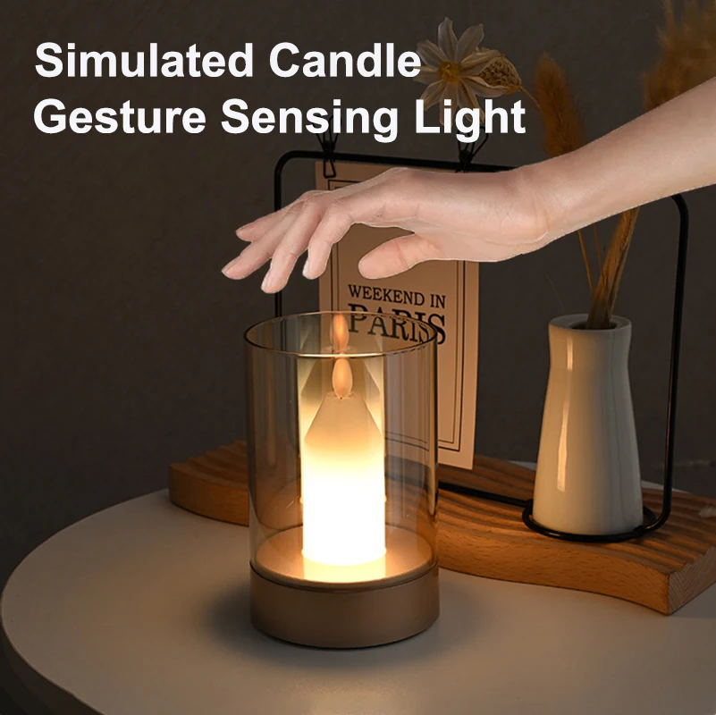Stimulation Candlelight Atmosphere PIR Motion Sensor Manual Scanning LED Night Light USB Charging Decoration Automatic Switch