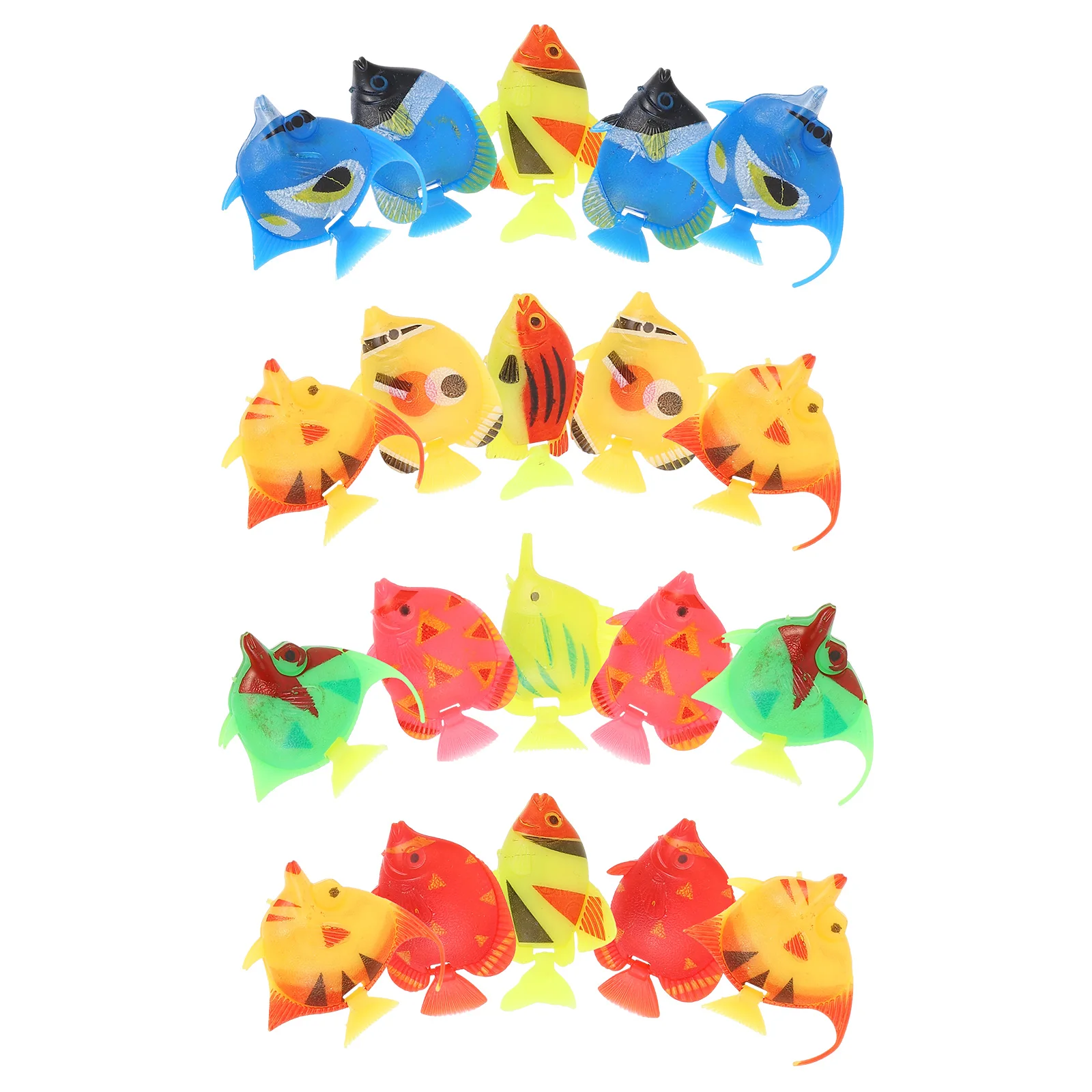 

20pcs Artificial Floating Fishes Plastic Toy Decorations for Fish Tank Tropical Aquarium Mini Size Lifelike Kids Learning Pet