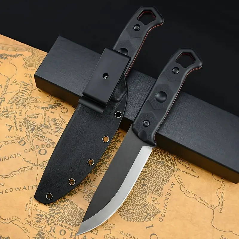 Fixed Blade Knife Outdoor Adventure Straight Knife Camping EDC Wilderness Hunting Self-defense Tactical Portable Hand Knives