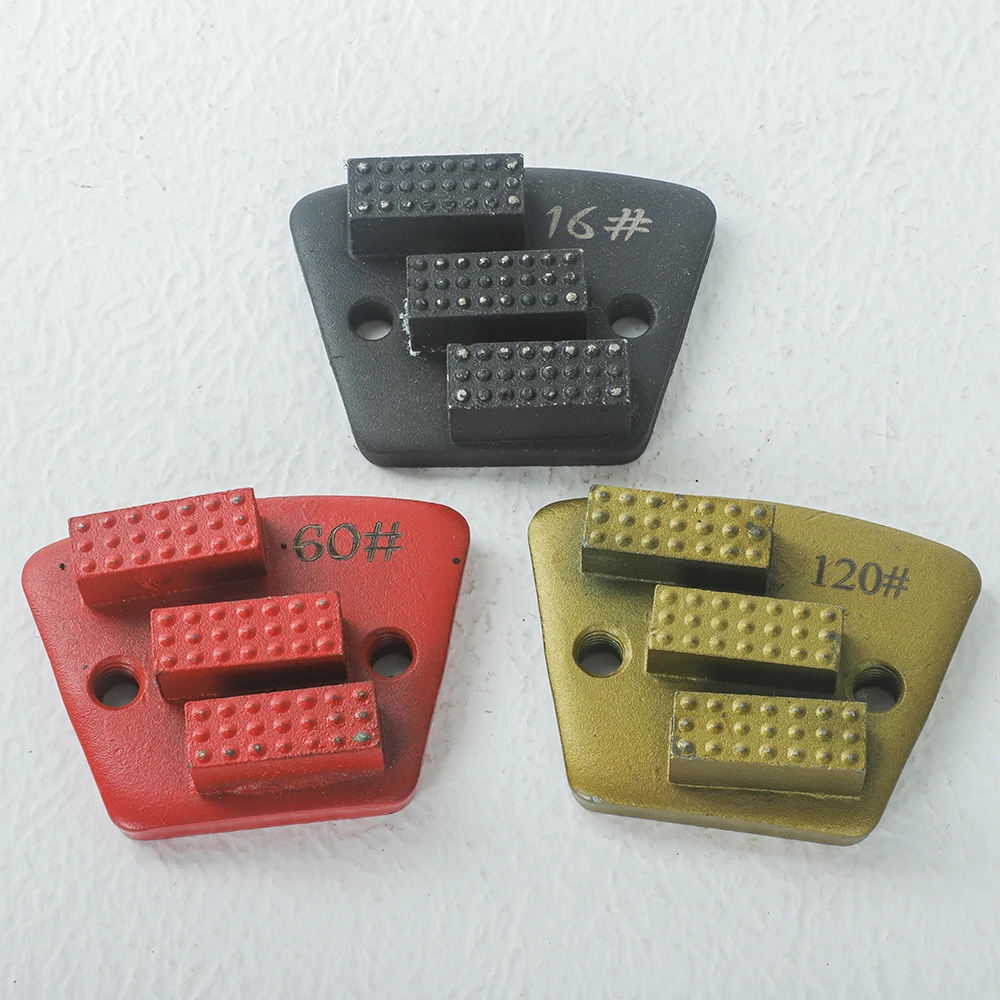 Pad Penggiling Lantai Beton 3-Segmen, Cakram Poles Berlian untuk Penghapusan Lapisan Epoksi yang Efisien & Persiapan Permukaan