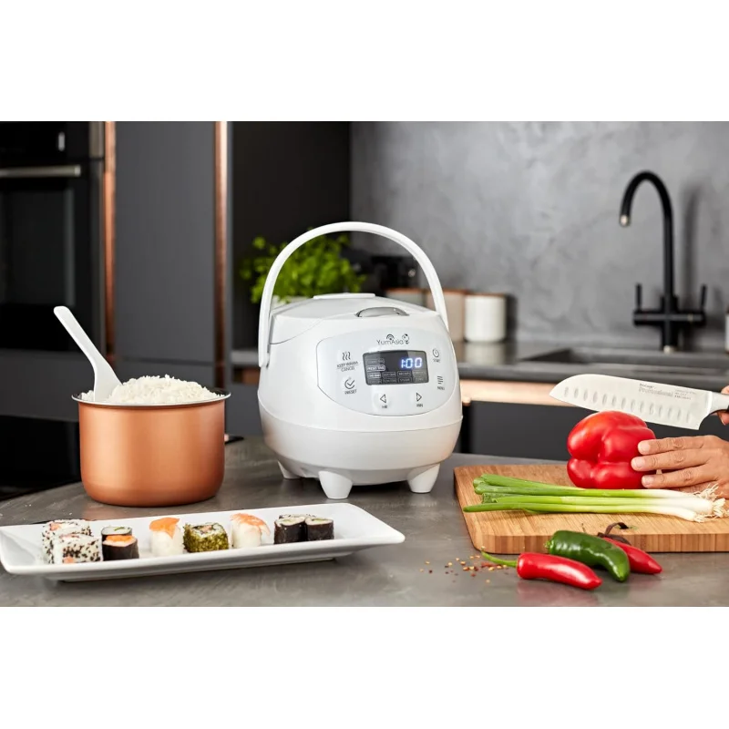 

(UUX)Panda Mini Cooker With Ninja Ceramic Bowl and Advanced Fuzzy Logic (3.5 cup, 0.63 litre) 4 Rice Cooking Functions, UQ