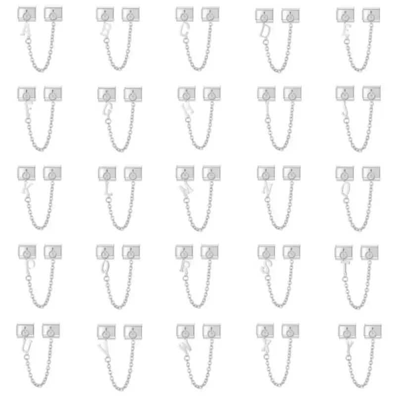 2024 Fashion Chain Letter Name Spelling Elastic Charm Italian Links Fit 9mm Modular Bracelet Making Women Men DIY Jewelry