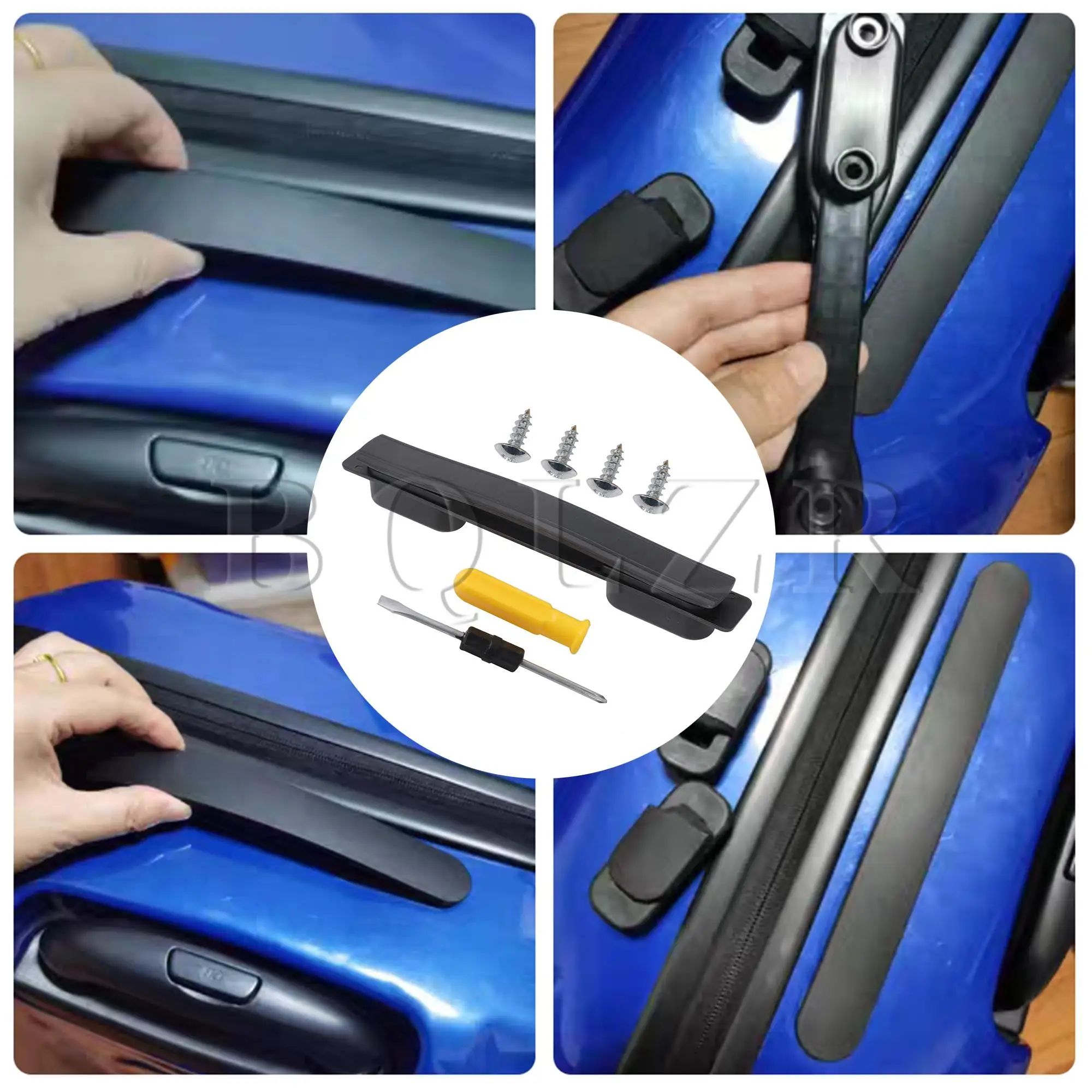 BQLZR 2 Pcs Plastic Suitcases Luggages Handles 9.25 inches Length B113/B115/B116 Black