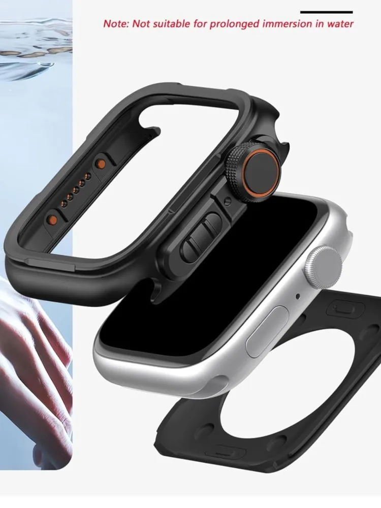 Metallgehäuse für Apple Watch Ultra 3/11/10/9/8/7 49 mm, 46 mm, 45 mm, 44 mm, robuste Schutzhülle aus Metall, Upgrade auf Ultra
