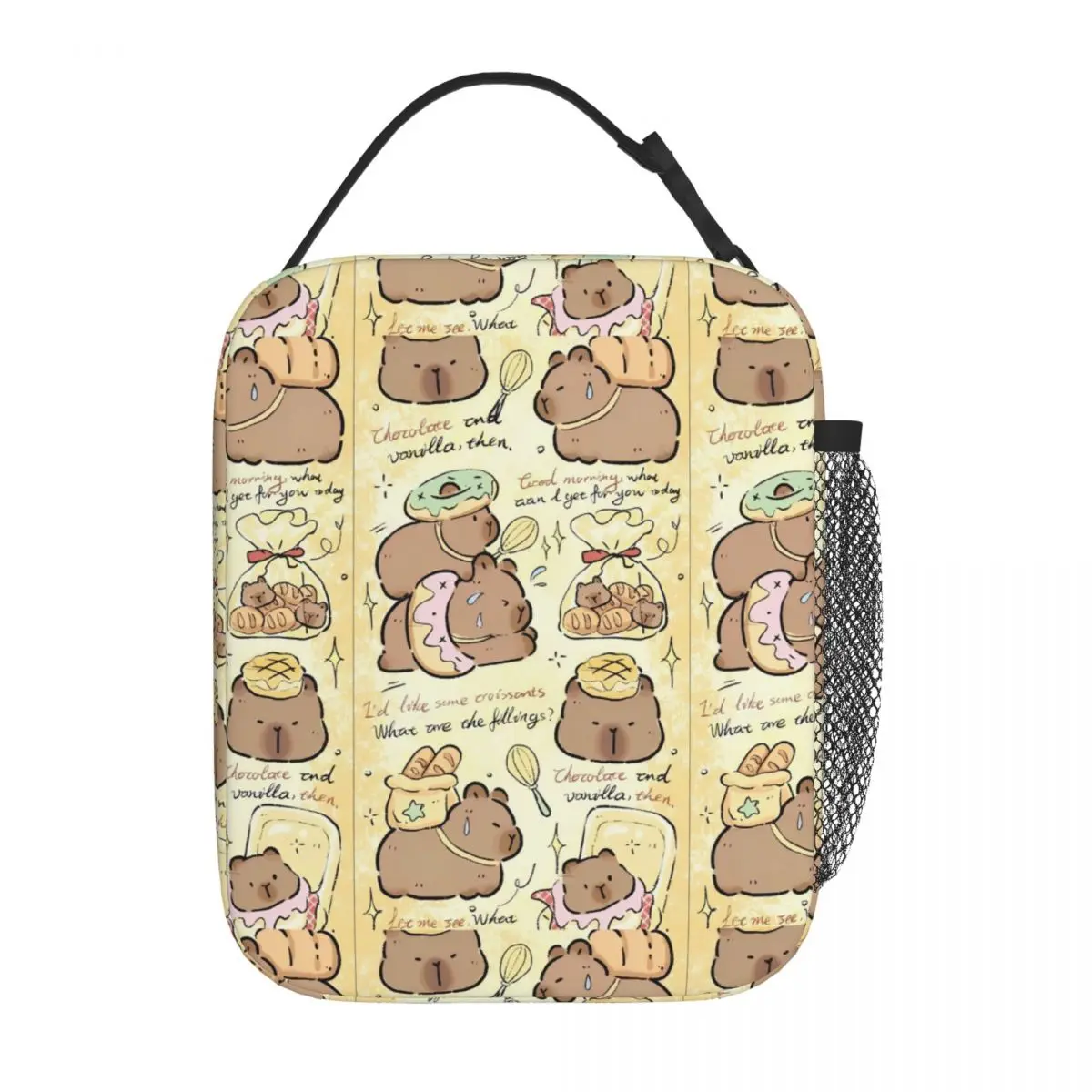 Cute Capybara Lunch Bag For Adult Print Lunch Box Cute Picnic Cooler Bag Portable Zipper Oxford Thermal Lunch Bags