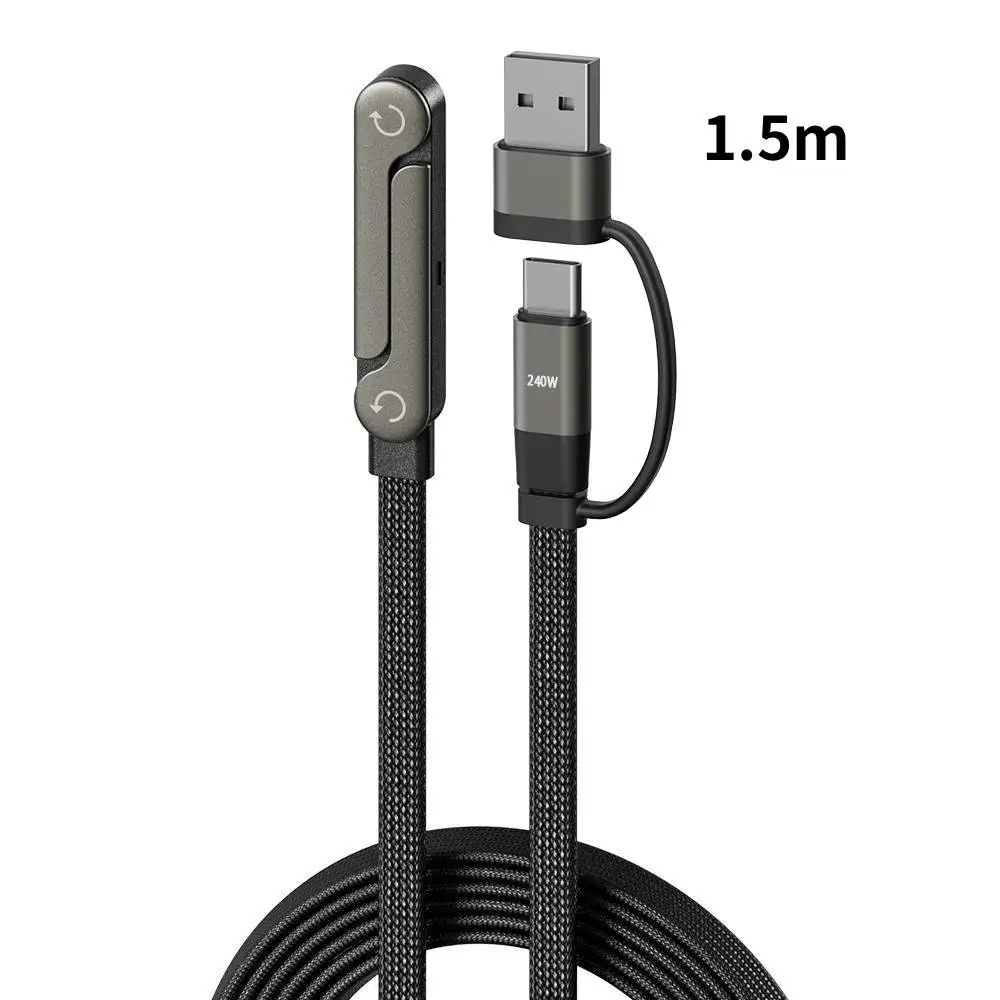  2-in-1 Halterung-Ladekabel – 240W Schnellladekabel mit integriertem Telefonständer USB-C zu USB-C Kabel PD-Kabel Telefonhalter
